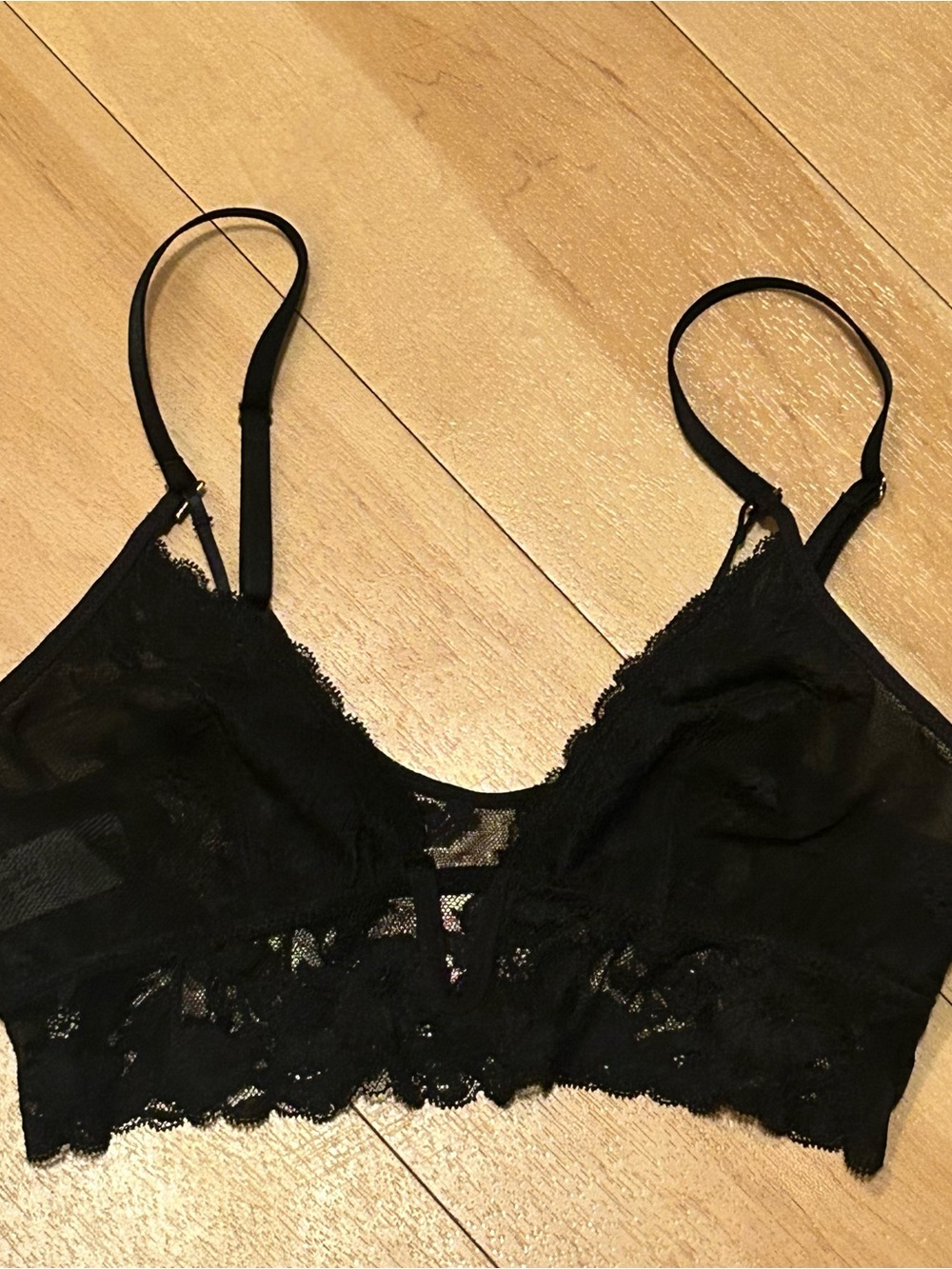 aerie Black Lace Bralette small EUC